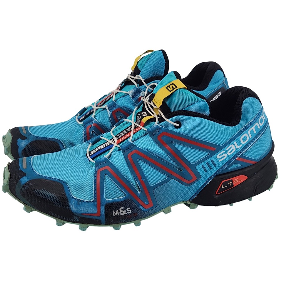 Salomon Speedcross 3 Womens 10 Blue Red Trail Running Shoes 379058 Quicklace